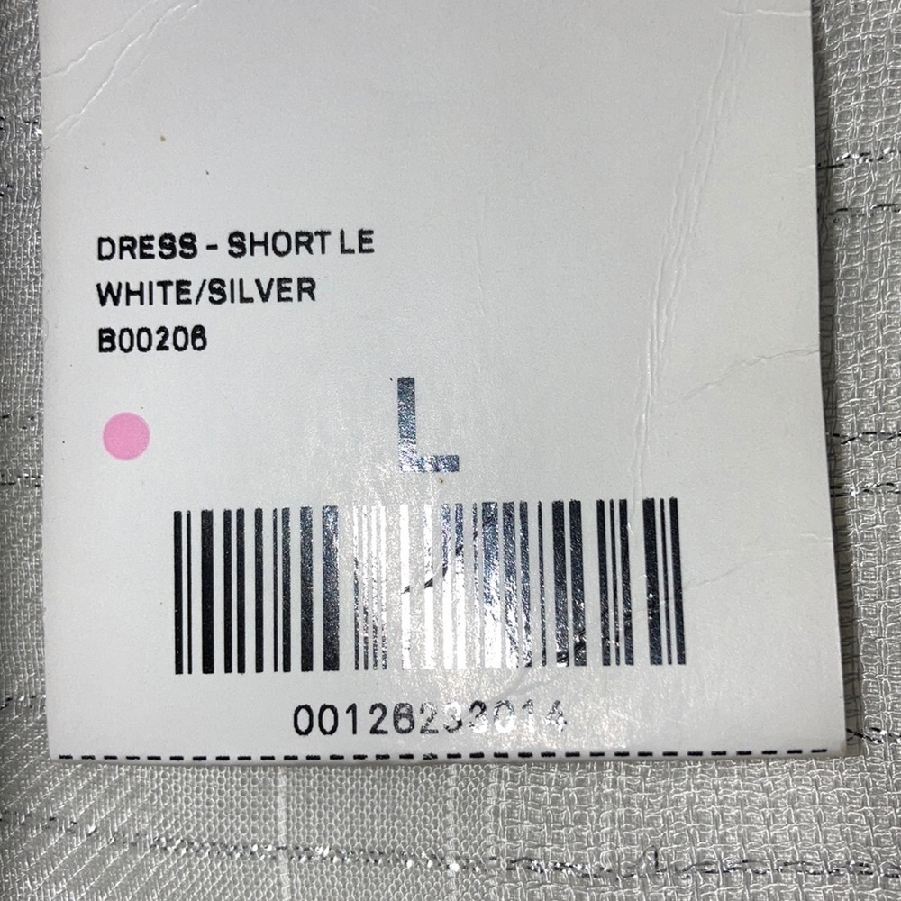 NWT Forever 21 Lace Front White Silver Dress L - Picture 3 of 3